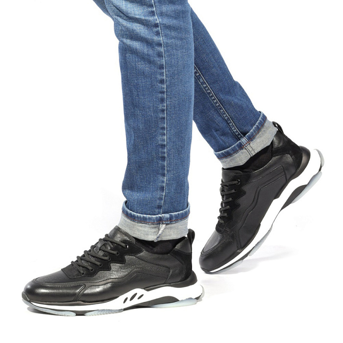Мужские кроссовки BRUNO RENZONI  черные, артикул Q015A-31B