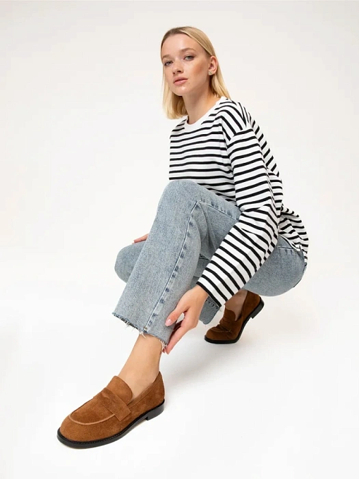 Женские лоферы SOFIA-ALEXANDRA коричневые, артикул LT235-7-B