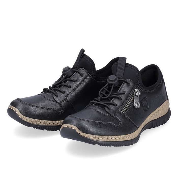 Женские кроссовки RIEKER черные, артикул N32G0-00