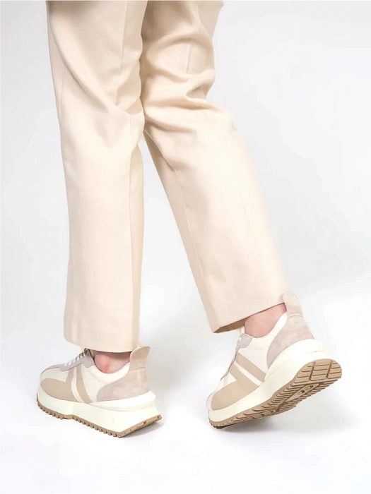 Женские кроссовки FEDERICA RODARI бежевые, артикул 42E-S918-1C