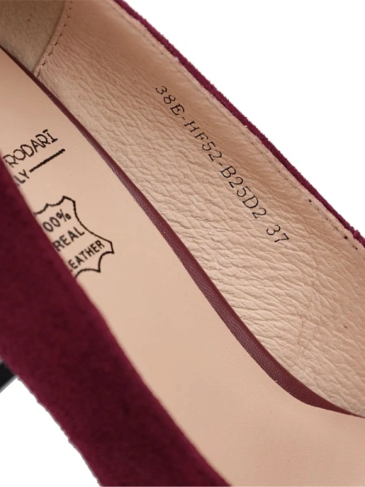 Женские туфли лодочки basic FEDERICA RODARI бордовые, артикул HF52-B25D2
