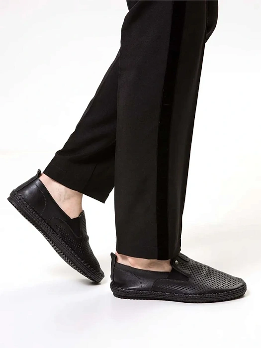 Мужские слипоны BRUNO RENZONI  черные, артикул 033.171167