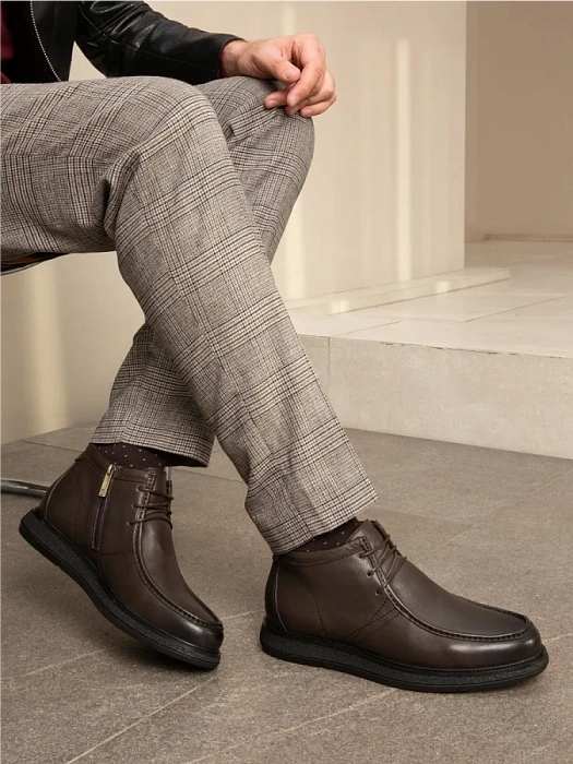 Мужские ботинки BRUNO RENZONI  коричневые, артикул 983X-17R-B12