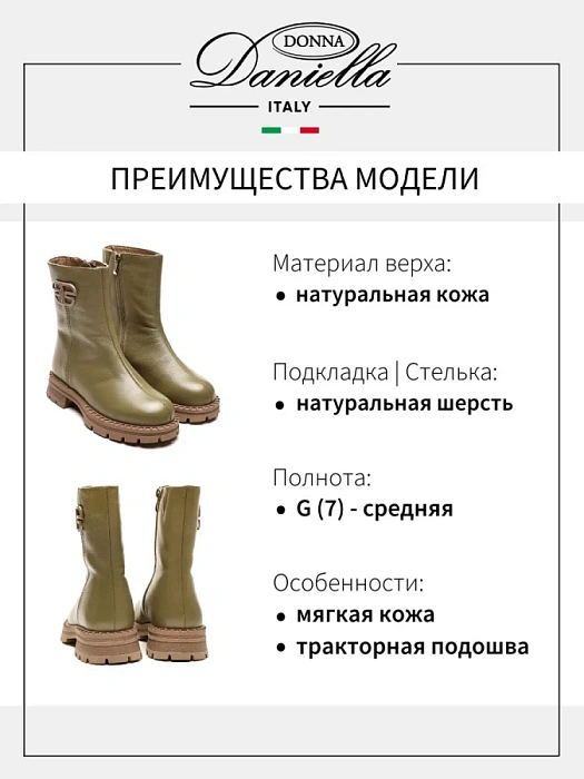 Женские полусапоги Donna Daniella  зеленые, артикул 32W10-59-106Z
