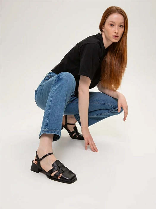 Женские сандалии FEDERICA RODARI черные, артикул 38E-HF527-A118L1