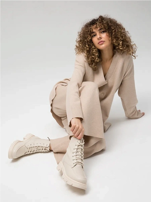 Женские ботинки basic FEDERICA RODARI бежевые, артикул 7E-3H427-932