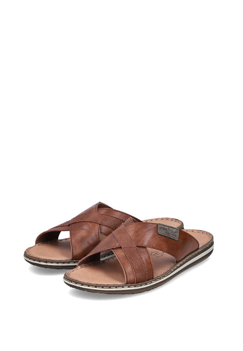 Мужские слайдеры RIEKER коричневые, артикул 21082-24