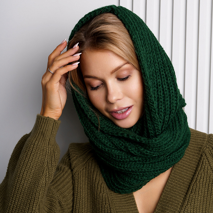 Комплект Головной убор+Аксессуар FEDERICA RODARI, артикул 704/17_D.Green