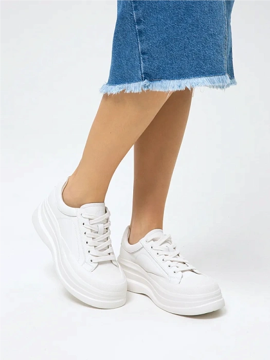 Женские кеды FEDERICA RODARI белые, артикул 42E-HY102-3B