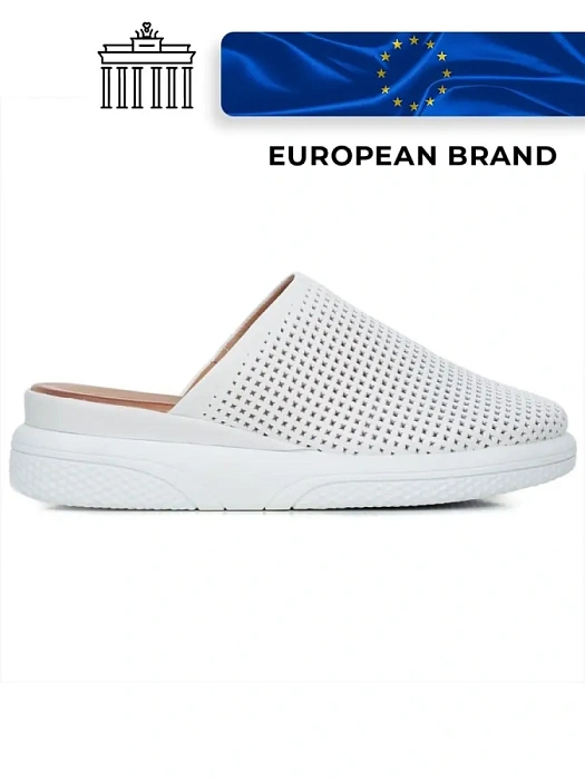 Женские сабо eObuv белые, артикул 303210-LL-06_White