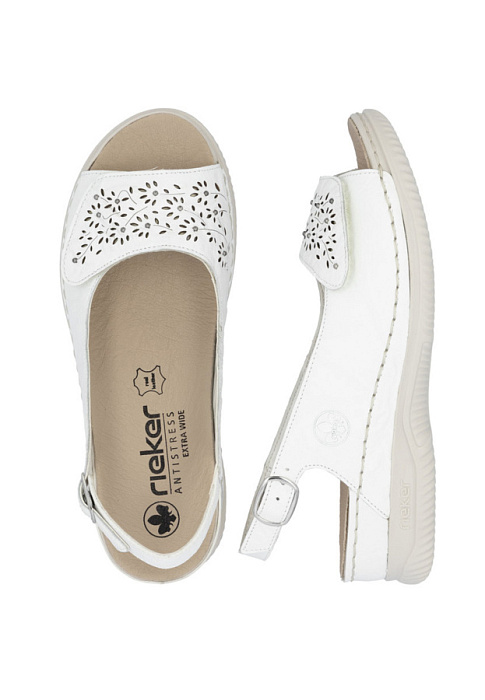 Женские босоножки  RIEKER белые, артикул V7450-80