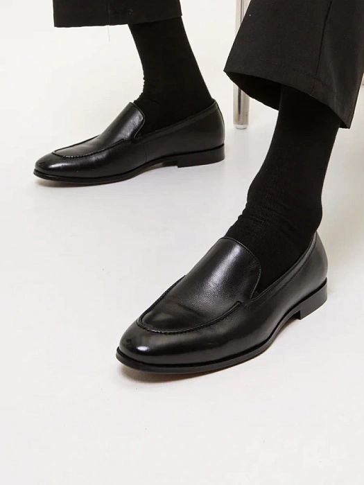 Мужские лоферы BRUNO RENZONI  черные, артикул F628A-90A