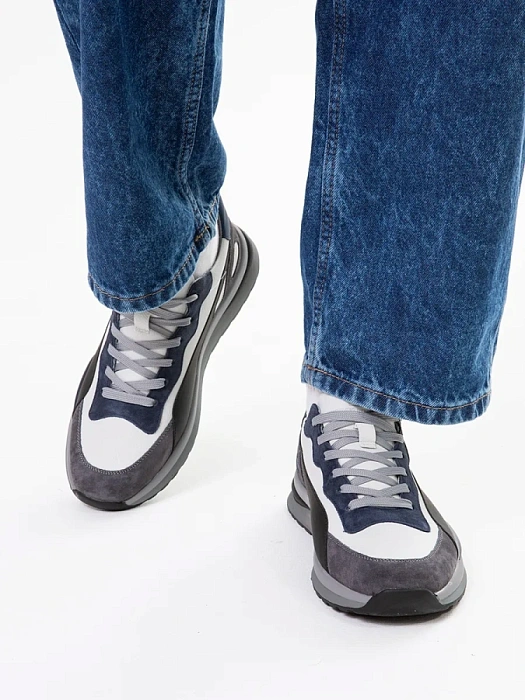 Мужские кроссовки BRUNO RENZONI  серые, артикул 3C3685-17