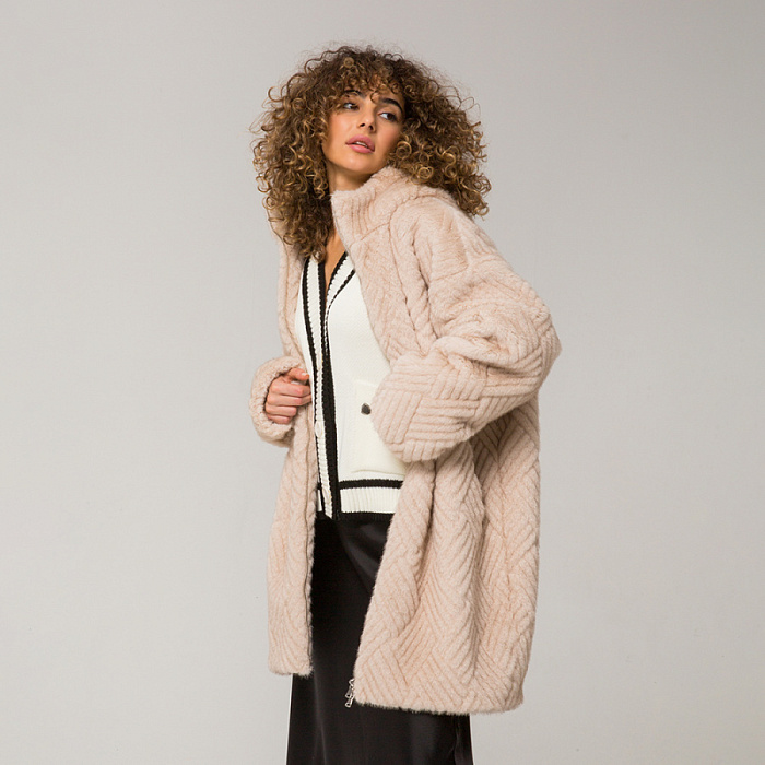 Шуба SOFIA-ALEXANDRA, артикул SA262K/90/575_champagne