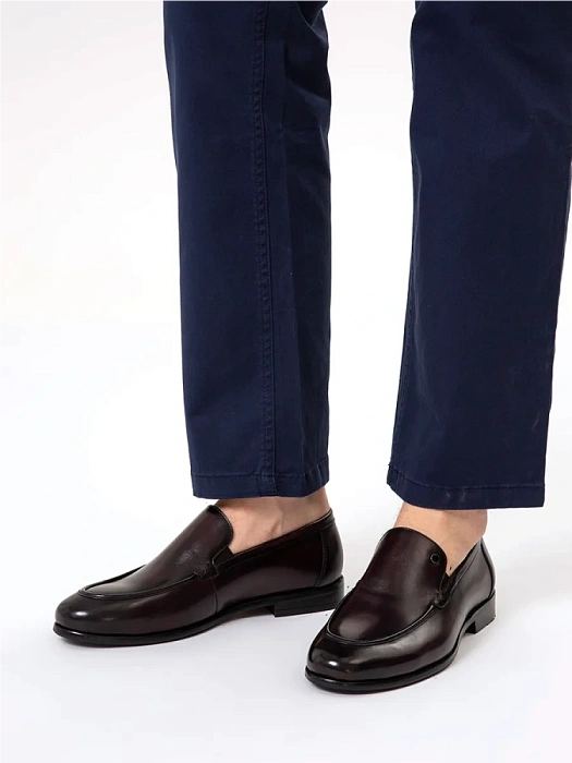 Мужские лоферы BRUNO RENZONI  бордовые, артикул F310AB-78B