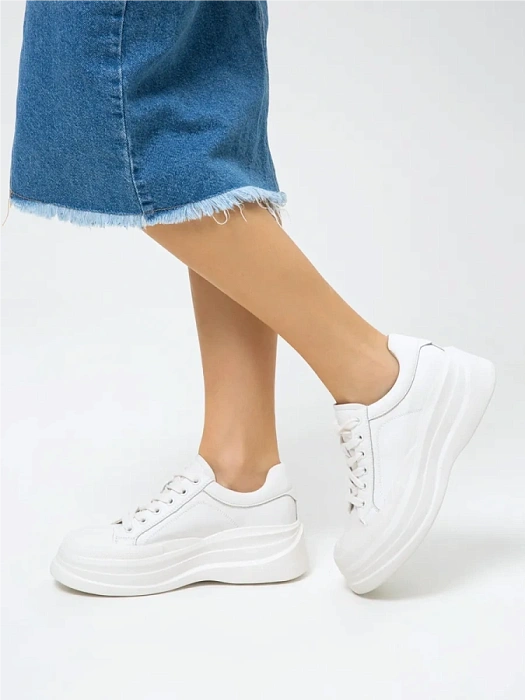 Женские кеды FEDERICA RODARI белые, артикул 42E-HY102-3B