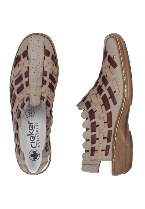 Женские слингбэки RIEKER бежевые, артикул 413V8-64