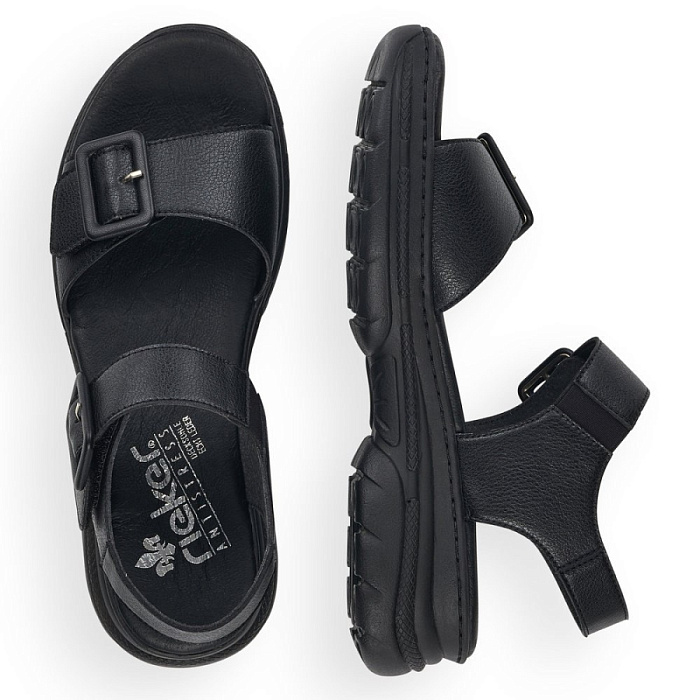 Женские босоножки  RIEKER черные, артикул 66680-00