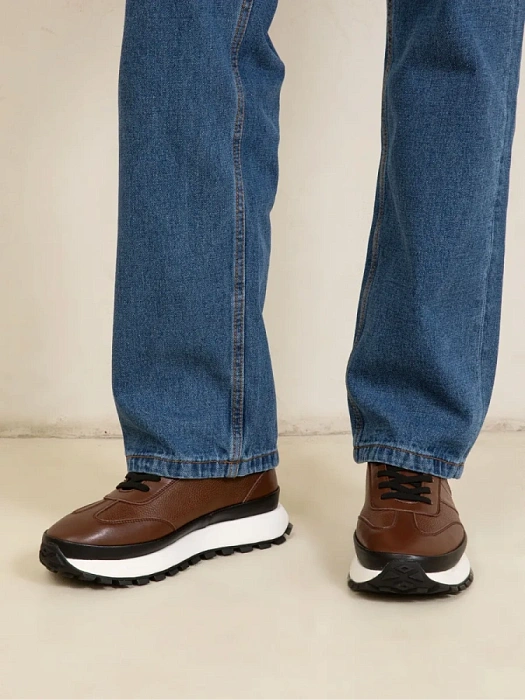 Мужские кроссовки BRUNO RENZONI  коричневые, артикул ZCA8982YT-2