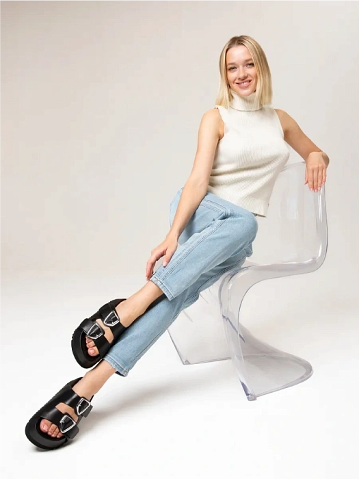 Женские шлепанцы SOFIA-ALEXANDRA черные, артикул SA20549-WK