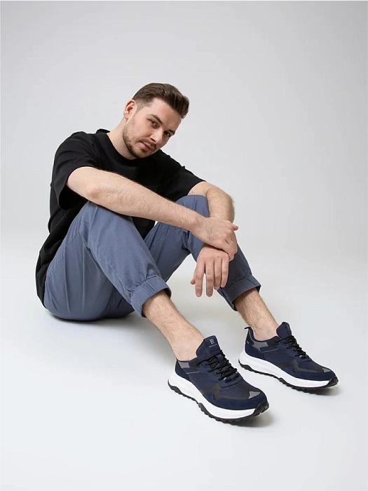 Мужские кроссовки BRUNO RENZONI  синие, артикул DQ81537-9