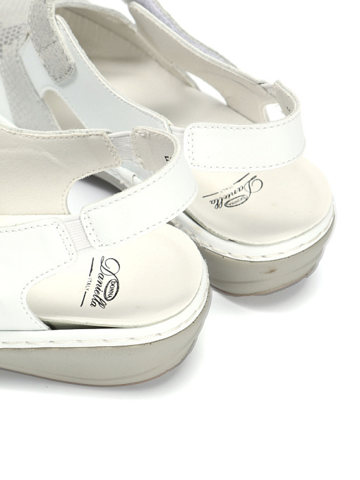 Женские слингбэки Donna Daniella  белые, артикул 51-BKE21-30-112