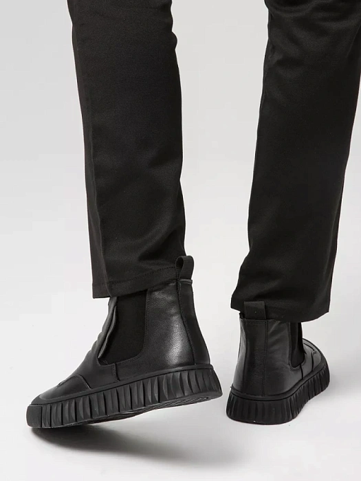 Мужские челси BRUNO RENZONI  черные, артикул BR15569-MT/10