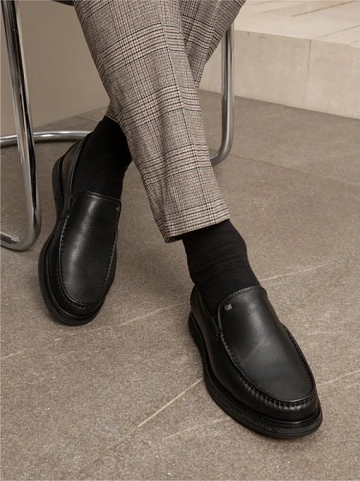 Мужские мокасины BRUNO RENZONI  черные, артикул 290A-16Z-961