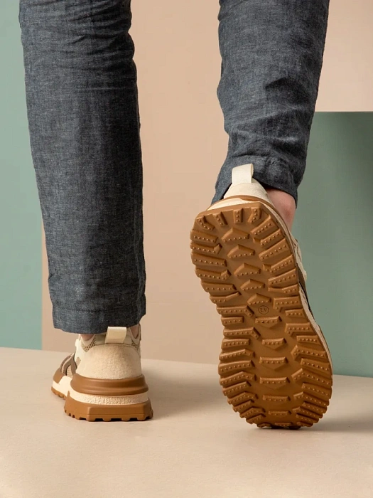 Мужские кроссовки BRUNO RENZONI  бежевые, артикул 951525-8