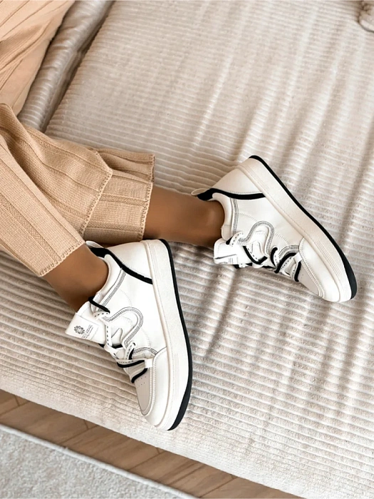 Женские кеды FEDERICA RODARI белые, артикул 42E-L620-1D