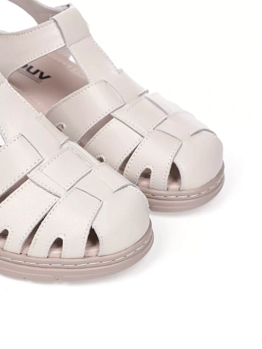 Женские сандалии eObuv бежевые, артикул 52E-LQ6127-021.EO