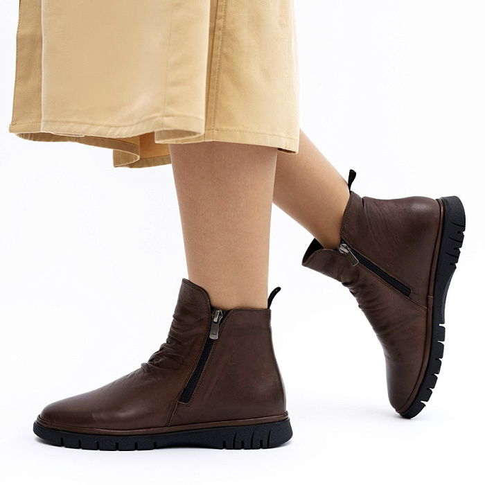 Женские ботинки basic eObuv коричневые, артикул 100113-PL-02