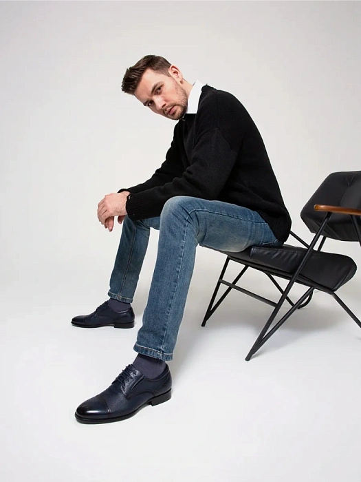 Мужские туфли BRUNO RENZONI  синие, артикул 5526A-720B