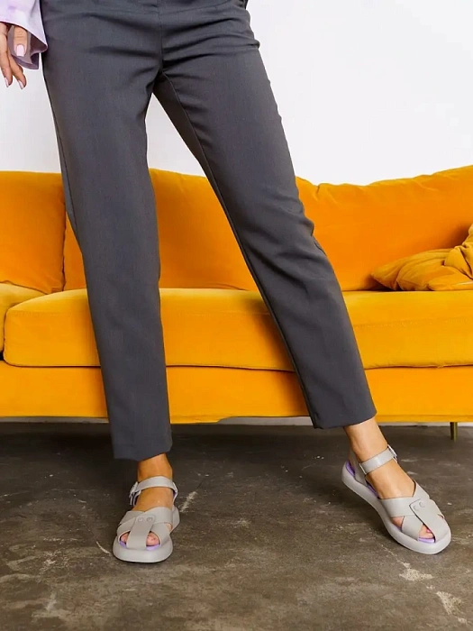 Женские босоножки  SOFIA-ALEXANDRA серые, артикул MDS23-HCLM3-052-2