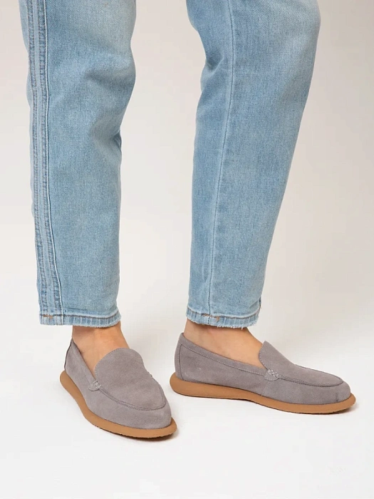 Женские мокасины FEDERICA RODARI серые, артикул 42E-2379-3F