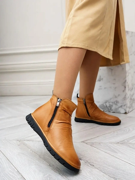 Женские ботинки basic eObuv рыжие, артикул 100113-PL-04