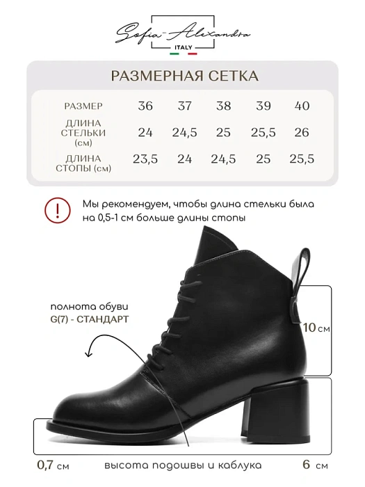 Женские ботинки SOFIA-ALEXANDRA черные, артикул 17E-16614-H07