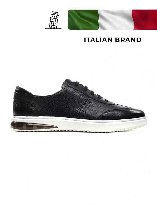 Мужские кеды BRUNO RENZONI  черные, артикул YS391AB-K21A