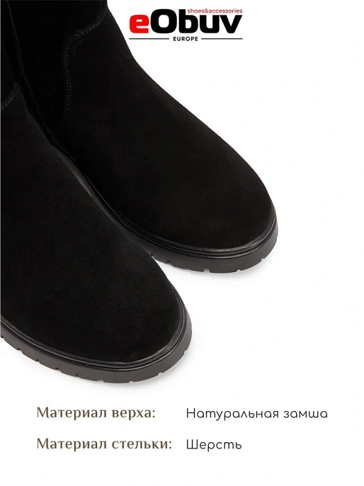 Женские сапоги eObuv черные, артикул LCW24-BWLM3-010B(L)