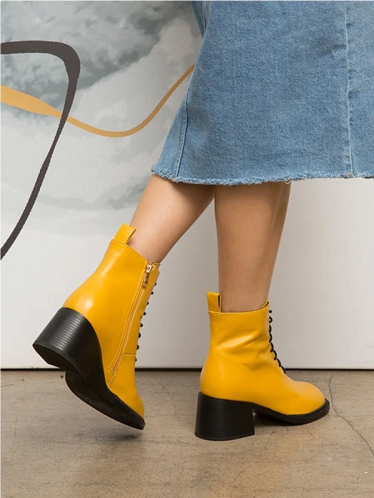Женские ботинки FEDERICA RODARI ярко-желтые, артикул 7EOB-FH1550-5-890-2