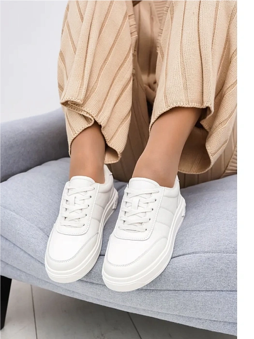 Женские кроссовки FEDERICA RODARI белые, артикул 42E-306-21D