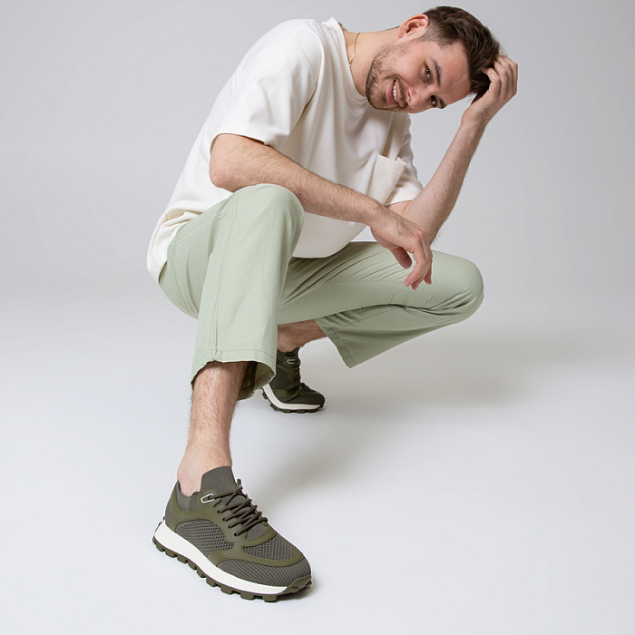 Мужские кроссовки BRUNO RENZONI  зеленые, артикул ZS23136-11