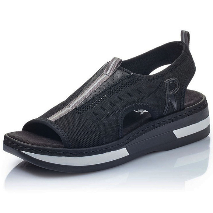 Женские сандалии RIEKER черные, артикул V59B5-00