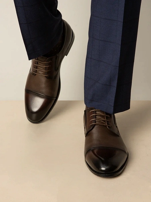 Мужские дерби BRUNO RENZONI  коричневые, артикул YS397A-H07B-NP-1