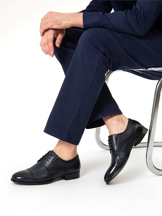 Мужские туфли BRUNO RENZONI  синие, артикул 5526A-707E