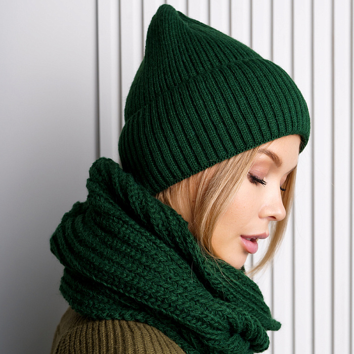 Комплект Головной убор+Аксессуар FEDERICA RODARI, артикул 704/17_D.Green