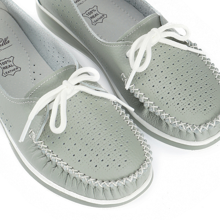 Женские мокасины Donna Daniella  зеленые, артикул 12F2-2-106