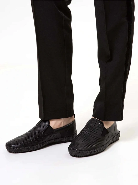 Мужские слипоны BRUNO RENZONI  черные, артикул 033.171167