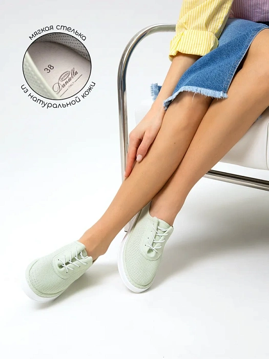 Женские кеды Donna Daniella  зеленые, артикул MU308-010