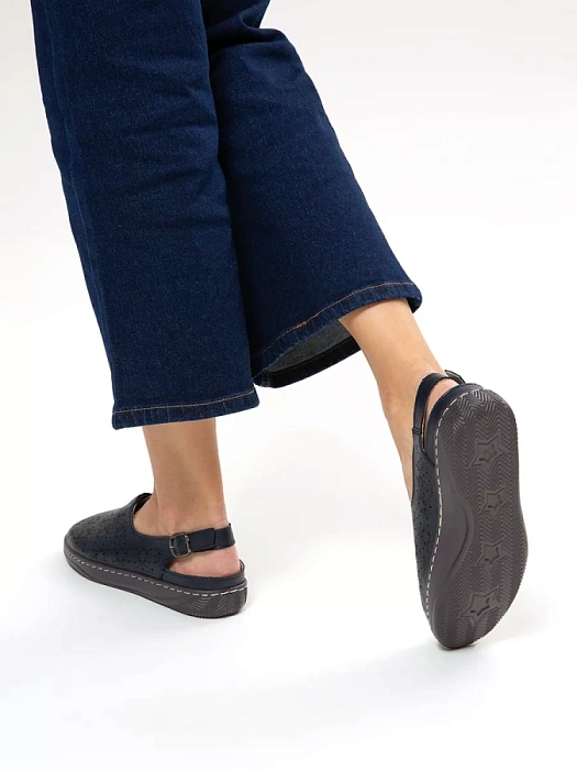 Женские слингбэки eObuv синие, артикул 52E-LQFR026-2